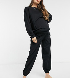 Черные домашние oversized-джоггеры ASOS DESIGN Maternity-Черный