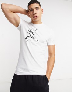Облегающая футболка с логотипом ASOS Dark Future-Белый