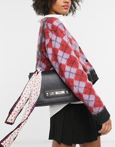 Черная сумка через плечо с шарфом Love Moschino-Черный
