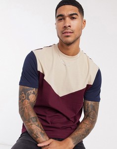 Бордовая футболка с узором ASOS DESIGN-Красный