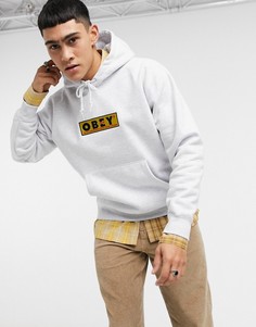 Серое худи с вышитым логотипом Obey Subvert-Серый