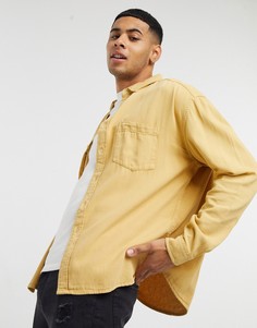 Oversized джинсовая рубашка горчичного цвета в стиле 90-х из органического хлопка ASOS DESIGN-Желтый