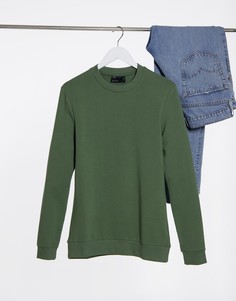 Облегающий свитшот из органического хлопка цвета хаки ASOS DESIGN-Зеленый