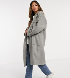 Удлиненное свободное пальто с накладными карманами Native Youth-Серый