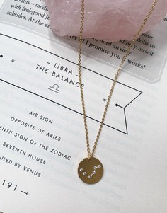 Позолоченное ожерелье с гравировкой знака весы на подвеске Z for Accessorize-Золотистый