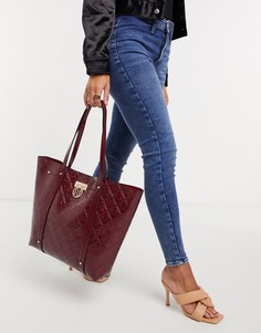 Красная сумка-шопер с тиснением в виде монограммы River Island-Красный