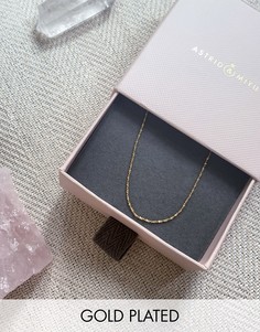 Позолоченная короткая крученая цепочка-ожерелье из стерлингового серебра Astrid & Miyu-Золотистый