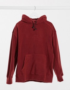 Бордовый флисовый худи Topman-Черный