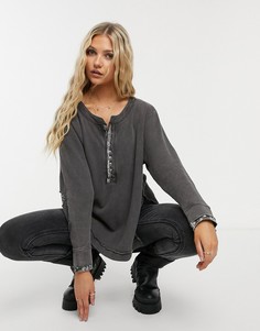 Топ-хенли с длинными рукавами Free People-Серый