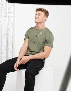 Свободная футболка цвета хаки с логотипом Jack & Jones Originals-Зеленый