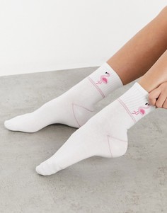 Белые носки с принтом Vero Moda-Белый