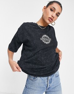 Темно-серая меланжевая oversized-футболка с логотипом 90s ASOS DESIGN-Серый
