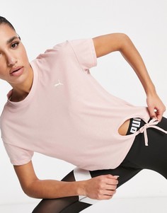 Розовая футболка с завязкой сбоку Puma-Розовый