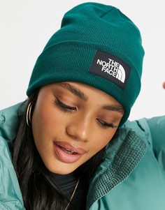 Зеленая шапка-бини из переработанного материал The North Face - Dock Worker-Зеленый