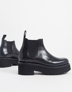 Черные кожаные ботинки челси на массивной подошве Grenson-Черный
