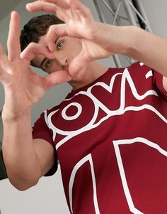 Красная футболка с принтом "Love" Love Moschino-Красный
