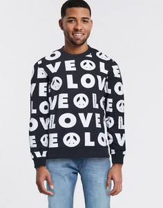 Свитшот с принтом Love Moschino-Черный