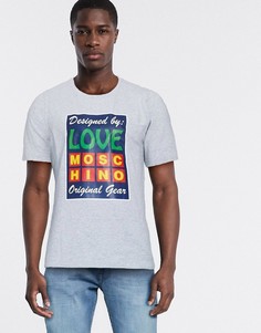 Футболка с принтом Love Moschino-Серый