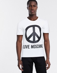 Футболка с принтом логотипа Love Moschino-Белый