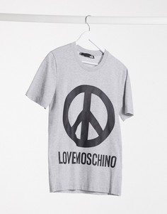 Футболка с принтом логотипа Love Moschino-Серый