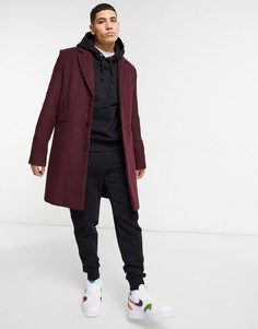 Пальто с добавлением шерсти ASOS DESIGN-Красный