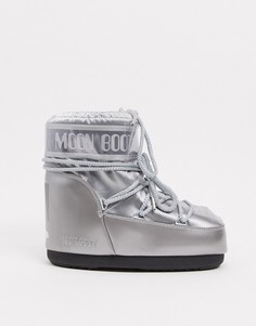 Серебристые классические низкие сноубутсы Moon Boot-Серебристый