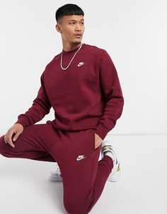 Бордовые джоггеры с манжетами Nike Club-Красный
