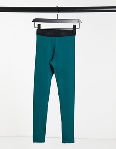 Леггинсы с эластичной талией ASOS 4505-Зеленый