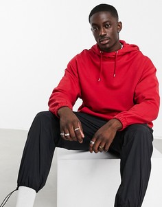 Красный худи в стиле oversized со вставкой на капюшоне ASOS DESIGN