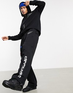 Суженные книзу джоггеры с принтами от комплекта ASOS DESIGN-Черный