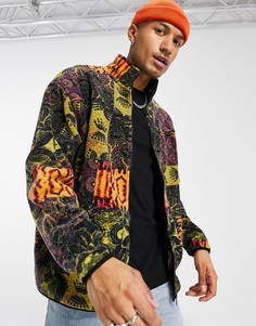 Флисовая спортивная куртка в стиле oversized со сплошным принтом ASOS DESIGN-Многоцветный