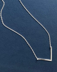 Посеребренное ожерелье с V-образной вставкой Orelia-Серебристый