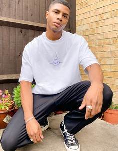 Белая oversized-футболка с принтом в виде схематичного рисунка ASOS DESIGN-Белый