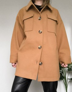 Бежевая куртка-рубашка ASOS DESIGN-Бежевый