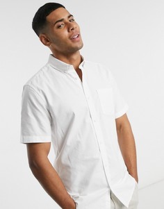 Белая оксфордская рубашка с короткими рукавами Only & Sons-Белый