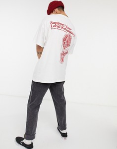 Белая футболка с принтом "Kebab Nation" Vintage Supply-Белый