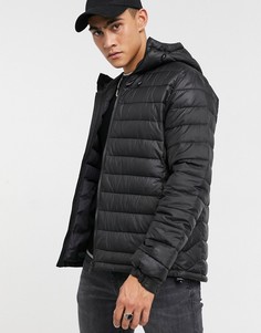 Черная стеганая куртка с капюшоном Celio-Черный