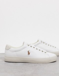 Белые кроссовки поло из искусственной кожи с логотипом Polo Ralph Lauren longwood-Белый
