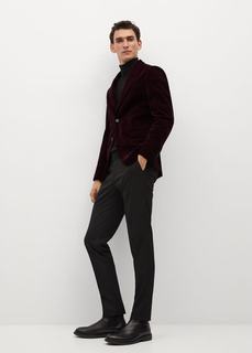 Костюмный пиджак slim fit из бархата - Velvet-i Mango