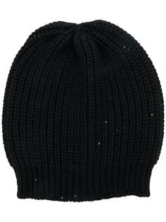 Brunello Cucinelli sequined rib knit beanie