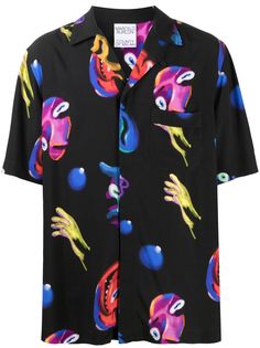 Marcelo Burlon County of Milan рубашка с принтом Crazy Faces