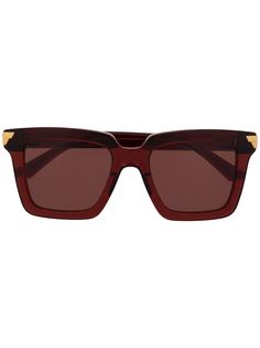 Bottega Veneta Eyewear солнцезащитные очки в массивной квадратной оправе