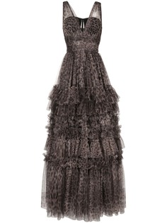 Dolce & Gabbana вечернее платье с леопардовым принтом
