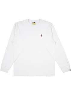 A BATHING APE® футболка Ape Head One Point с длинными рукавами