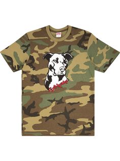 Supreme футболка с принтом Pitbull