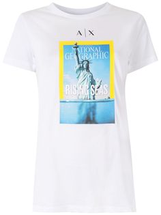 Armani Exchange футболка с принтом National Geographic