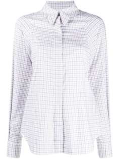 Victoria Beckham клетчатая рубашка со срезанным воротником