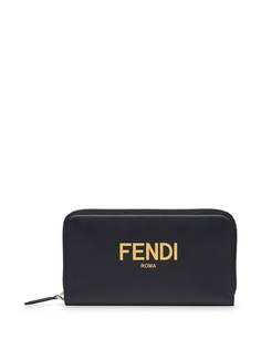 Fendi кошелек с круговой молнией и логотипом