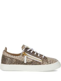 Giuseppe Zanotti кроссовки Frankie с тиснением под кожу змеи