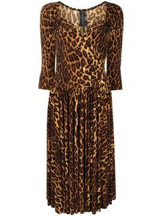 Norma Kamali платье Super Flair с леопардовым принтом
